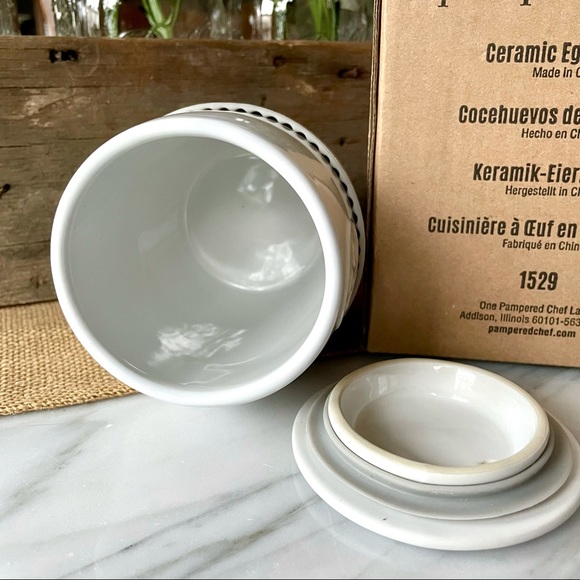 Pampered Chef•NIB•Ceramic Egg Cooker•Eggs, Oatmeal, Instant Soup, Hot Tea…🌼 - Picture 10 of 15